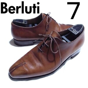 希少 Berluti ベルルッティ 045 ホールカット オックスフォード シューズ アレッサンドロ 7 ブラウン シューキーパー付き