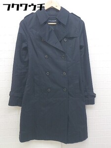 ◇ ◎ green label relaxing UNITED ARROWS ベルト付 長袖 トレンチ コート サイズ40 ネイビー レディース