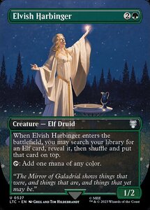 MTG ■緑/英語版■ 《エルフの先触れ/Elvish Harbinger》★ボーダーレスFOIL★ 指輪物語：中つ国の伝承 統率者　LTC