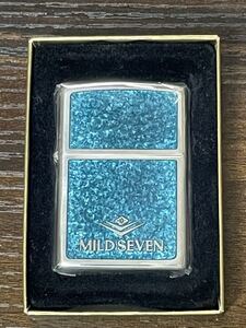 zippo マイルドセブン 両面 特殊装飾 限定品 MILD SEVEN 1999年製 MEVIUS メビウス 特殊加工品 タバコ銘柄 デットストック ケース 保証書