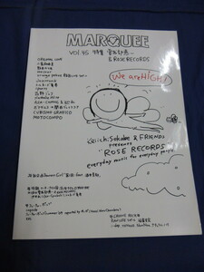 〇 MARQUEE マーキー 2004年 vol.45 曽我部恵一 オリジナル・ラヴ 田島貴男 「街男 街女」 ボアダムス 関西ブレイクコア ASA-CHANG & 巡礼