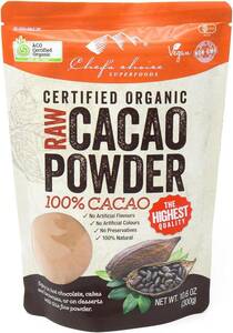 300g×1袋 シェフズチョイス オーガニック ローカカオパウダー 有機 ココアパウダー Organic Raw Cacao Po