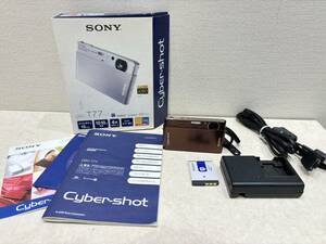 M4860　SONY ソニー Cyber-shot DSC-T77 サイバーショット コンパクトデジタルカメラ　ブラウン系　電源動作確認済み！