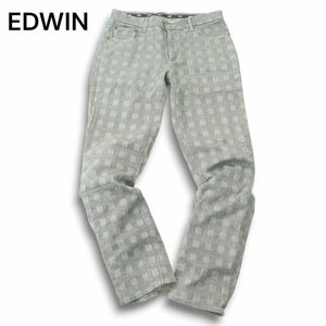 EDWIN エドウィン E503CM スーパーストレッチ★ COOL グレンチェック パンツ Sz.32　メンズ グレー 日本製　A4B03971_8#R