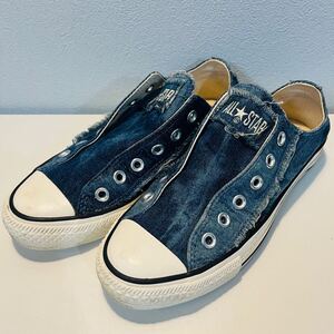 CONVERSE コンバース　デニム　スリッポン　レディース　23.5 インディゴ　 オールスター　