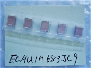 P0053　Panasonic PPS（ポリフェニレンサルファイド）フィルムコンデンサ　 ECHU1H683JC9　　0.068μF(68nF)±5% 　50V ５個セット