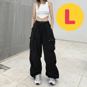 レディース カーゴパンツ 韓国 L ワークパンツ 黒 ダンス メンズ 作業着 春