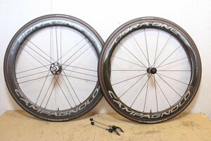 値下げ!○Campagnolo カンパニョーロ BORA ONE 50 AC3 シマノ11s対応 チューブラー ダークラベル カーボンホイールセット フロント補修品