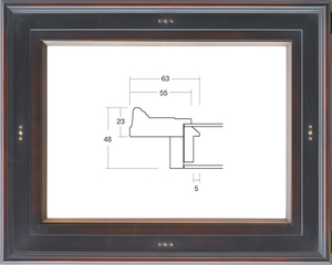 油彩額　油絵用額縁 UVカットアクリル付 7760 サイズ F8号 赤鉄