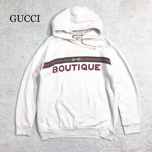 【即完売】グッチ BOUTIQUE パーカー シェリーライン アイボリー XL フーディ　GUCCI アイボリー