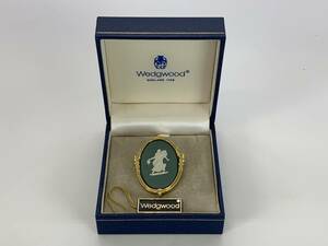 ★WEDGWOOD　ウェッジウッド　ジャスパー　ティールグリーン　ダンシングアワーズ　ブローチ