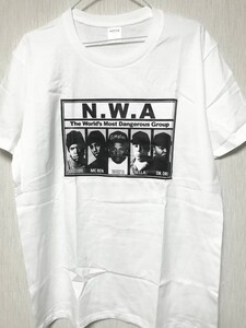 N.W.A Tシャツ ヒップホップ ラッパー 90s hiphop rap L コンプトン Westside 2pac dr.dre ice cube white ホワイト 送料無料