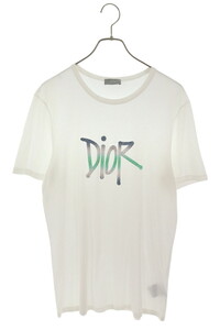 ディオール Tシャツ 20AW 033J600D0589 サイズ:M DIOR AND SHAWNロゴ刺繍Tシャツ 中古 SS13