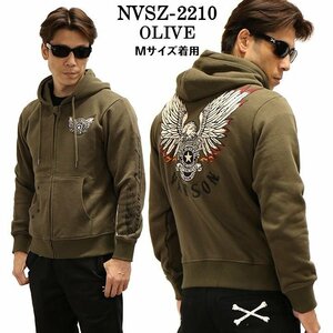 VANSON LEATHERS 【定価\15800+税】 ZIPパーカー NVSZ-2210 OLIVE サイズ M