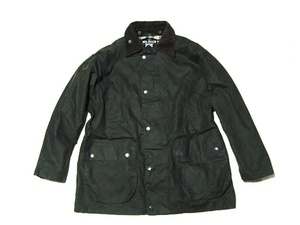 英国製 Mc Orvis オイルドジャケット XL 濃モスグリーン系～黒系 濃オリーブ系 WACHS-WETTERJACKE ダブルジッパー