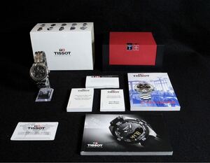 美品 ティソ Tissot 男性用 腕時計 メンズ ウォッチ ブラック クォーツ 化粧箱入りクロノグラフ 