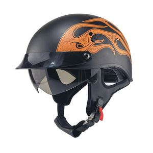 ハーフヘルメット 新品 半キャップヘルメット 内蔵サングラス バイクヘルメット 自動車　ヘルメット 軽量 男女兼用 サイズ：L