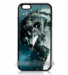 iPhone6 6SPlusオオカミ狼ウルフ アートケース 保護フィルム付