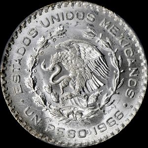 ★日終 【PCGS MS65】1966Mo メキシコ Peso銀貨 完全未使用 //世界コイン 古銭 貨幣 硬貨 銀貨 金貨 銅貨【決済期限火曜日】