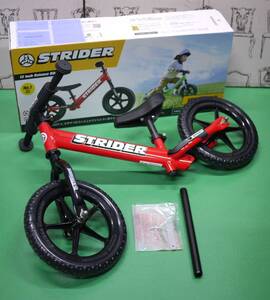 極美品 日本正規品 STRIDER Sport ストライダー スポーツモデル 12インチ レッド ペダルなし自転車 キックバイク バランストレーニング