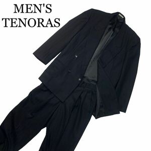  MEN'S TENORAS メンズティラノス セットアップ スーツ 黒 ストライプ 総裏 M ダブル