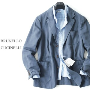 dp496●BRUNELLO CUCINELLI●ブルネロクチネリ●コットンリネン混●アンコンストラクテッドジャケット●50●メンズ