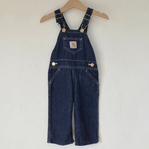 USA製 90s Carhartt カーハート デニム オーバーオール 18mos / ビンテージ キッズ 子供服 サロペット