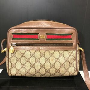 GUCCI オールドグッチ シェリーライン ショルダーバッグ GG柄 PVC ヴィンテージ 