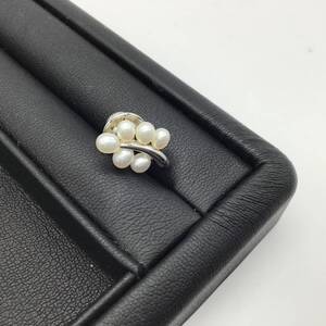 ＃6706　MIKIMOTO ミキモト パール 本真珠 アコヤ真珠 ブローチ SV シルバーカラー アクセサリー スーツ ビジネス ブランド小物