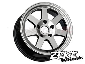 送料E★ゼロファイターZEKEハイパーシルバー 15x7J+35 PCD100/4H★ジークEG6 EF9 EJ1 EF8 DA6 DC2 EK4シビック インテグラCR-X JDM USDM90