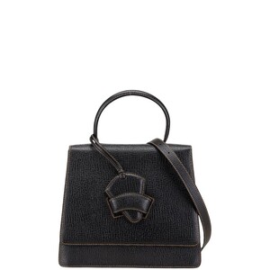 ロエベ バルセロナ ハンドバッグ ショルダーバッグ 2WAY ブラック レザー レディース LOEWE 【中古】