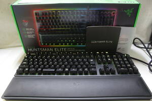 27 RAZERレイザー◆HUNTSMAN ELITEハンツマン エリート◆RZ03-0187◆ゲーミング キーボード◆ブラック系◆取説リストレスト元箱 付/動作OK