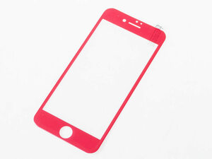 iPhone7/8用 3D曲面 ソフト縁 強化ガラス 前面 液晶保護フィルム ハードシート 高光沢#レッド ZA-41576