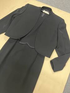 9号◆ピエールカルダン pierre cardin◆ブラックフォーマル ジャケット ワンピース セットアップ 喪服 礼服 冠婚葬祭 中古◆管No3024