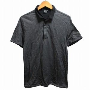 シーケーカルバンクライン ck Calvin Klein ハーフジップポロシャツ カットソー 半袖 Mサイズ グレー 0618 IBO52 メンズ