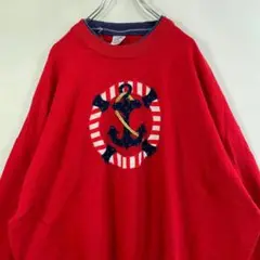 アメリカ古着 イカリ 船 海 ビックスウェット レッド 3XL 9