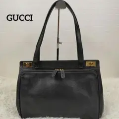 美品　GUCCI　トートバッグ　ターンロック　サフィアーノレザー　ロゴ金具