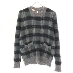 MARNI マルニ W Checkered Button Down Sweater バックボタンモヘヤチェックニットセーター CDMDO36Q00FU166 グリーン系 40 IT0J8KQYM6TS