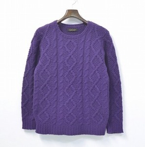 Mr. GENTLEMAN ミスタージェントルマン FISHERMAN CREW NECK SWEATER フィッシャーマンクルーネックセーター M CABLE KNIT ケーブル ニット