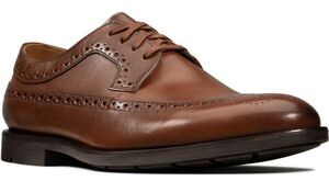 送料無料 CLARKS 24cm ウイングチップ ビジネス ブラウン レースアップ レザー オフィス スニーカー サンダル ブーツ ランニング XXX103