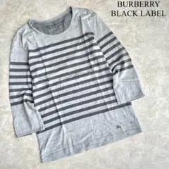 BURBERRY BLACK LABEL 日本製 ボーダー柄 七分袖 Tシャツ