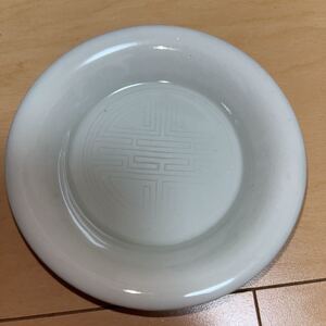 伊万里 白磁印刻寿文豆皿 1枚 江戸末期(1860年頃) Imari ware