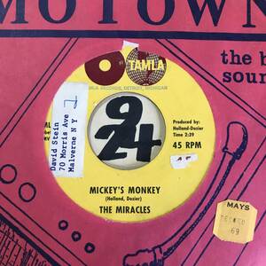 試聴 ボー・ディドリー・ビート63年全米8位ソウル1位 THE MIRACLES MICKEY’S MONKEY EX+ 1963 ラテン・ソウルとのクロス・オーヴァー