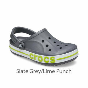 24cm クロックス crocs バヤバンド クロッグ Bayaband Clog Slate Grey / Lime Punch M6W8 スレート グレー ライムパンチ 新品