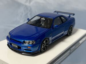 メイクアップ製　　日産　スカイライン　GT-R Vスペック　　R34 (1999年) ブルー　　1/43