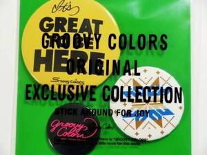 GROOVY COLORS/グルービーカラーズ 　ノベルティ 缶バッジ3コSET