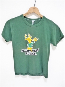 70’s ビンテージ Champion チャンピオン MILWAUKEE BUCKS ミルウォーキーバックス 半袖Tシャツ バスケットボール NBA 緑 コットン USA製 M