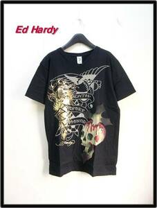 メンズ S 本物【Ed Hardy エドハーディー スカルVネックTシャツ】