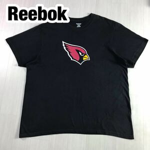 Reebok リーボック 半袖Tシャツ 2XL ブラック NFL カージナルス プリントTシャツ ビッグロゴ ビッグサイズ