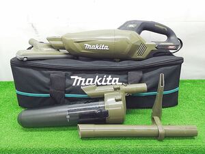 中古品 makita マキタ 40Vmax 充電式 クリーナー サイクロンアタッチメント付 オリーブ CL001GZCO